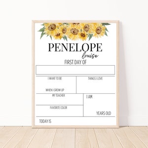 First Day of School Sign, 1st Day of School Sign, Back to School Sign, Printable First Day of School Sign, Editable First Day of School Sign
