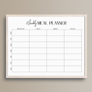 Meal Planner, Weekly Meal Planner, Meal Planner Printable, Menu Planner, Grocery List, Weekly Meal Plan, Meal Tracker, Simple, Minimalist