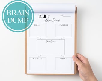 Planificador de TDAH, Planificador de adultos de TDAH, Organización del pensamiento, Planificador diario, Volcado de cerebro, Diario de TDAH, Planificador neurodivergente, Lista de tareas pendientes, Autocuidado