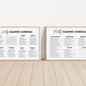 Cleaning Schedule, Cleaning Checklist, Cleaning Planner, Cleaning Routine, Weekly Cleaning Schedule, House Chore List, Cleaning Printable