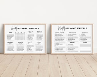 Cleaning Schedule, Cleaning Checklist, Cleaning Planner, Cleaning Routine, Weekly Cleaning Schedule, House Chore List, Cleaning Printable