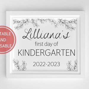 First Day of School Sign, 1st Day of School Sign, Back to School Sign, Printable First Day of School Sign, Editable First Day of School Sign