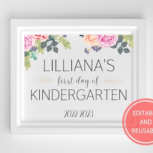 First Day of School Sign, 1st Day of School Sign, Back to School Sign, Printable First Day of School Sign, Editable First Day of School Sign