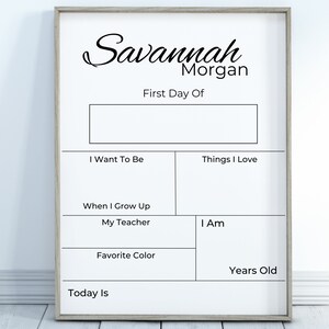 First Day of School Sign, 1st Day of School Sign, Back to School Sign, First Day of School Sign Printable, First Day of School Sign Reusable
