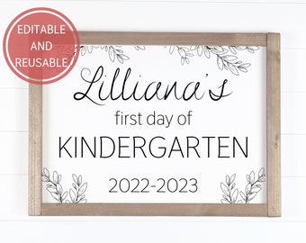 First Day of School Sign, 1st Day of School Sign, Back to School Sign, Printable First Day of School Sign, Editable First Day of School Sign