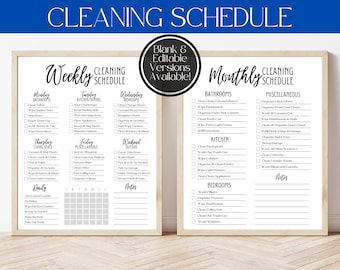 Cleaning Schedule, Cleaning Checklist, Cleaning Planner, Cleaning Routine, Weekly Cleaning Schedule, House Chore List, Cleaning Printable