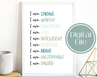 Psychology Art, Inspirational Wall Art, Mental Health Art, Affirmations Wall Art, Mental Health Poster, Printable Wall Art, Office Wall Art