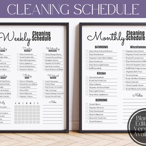 Cleaning Schedule, Cleaning Checklist, Cleaning Planner, Cleaning Routine, Weekly Cleaning Schedule, House Chore List, Cleaning Printable