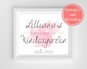 First Day of School Sign, 1st Day of School Sign, Back to School Sign, Printable First Day of School Sign, Editable First Day of School Sign