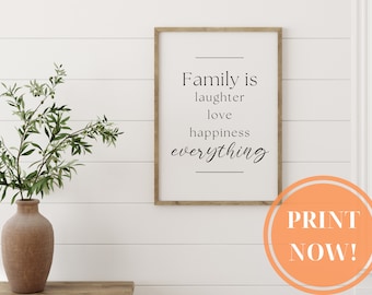 FAMILY IS EVERYTHING Sign, Family Quote Sign, Family Wall Art,Family Sign, Farmhouse Wall Decor, Housewarming Gift, Printable Wall Art