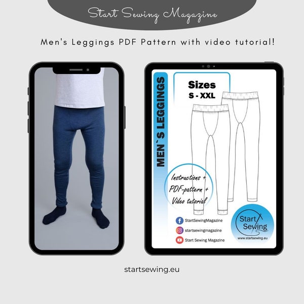 Men's leggings PDF pattern with video tutorial!