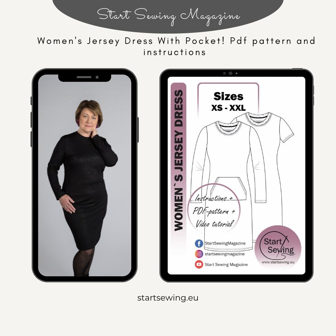 womens jersey dress with pockets Women's Pocket PDF Pattern! category:bottoms