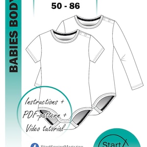 Babies body with snap fasteners PDF Pattern with video tutorial!