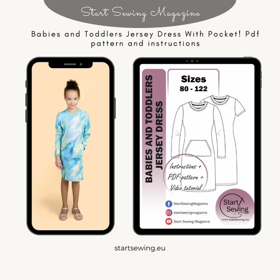 Babies and toddlers Jersey dress PDF Pattern! Babies and toddlers Jersey dress PDF Pattern!