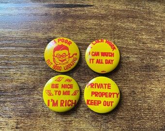 Mini pin back buttons from the 60s