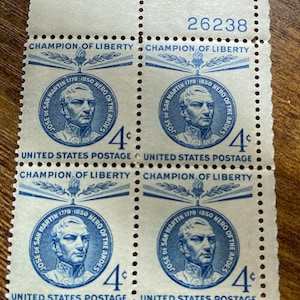 Champion of Liberty, 1959, Jose de San Martin, 1850 Hero of the Andes, set of four stamps, 4 cents