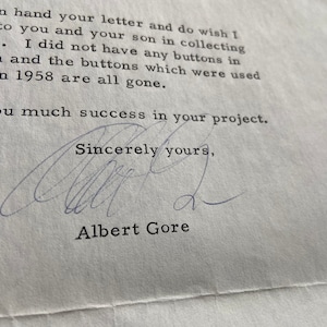 Senator Albert Gore Sr. autograph