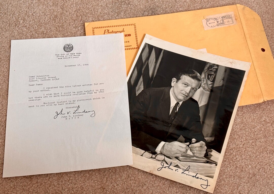 NYC Mayor John Lindsay, Signature and Signed Letter, Mid 1960s - Etsy