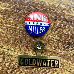 1964 Goldwater Miller political buttons - vintage