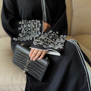 Luxury Black Abaya, Party Abaya, Linen, Batwing Abaya, Kimono Abaya, Dubai, Kimono, Traditional Abaya, Maxi Dress, Long Dress Woman, Black