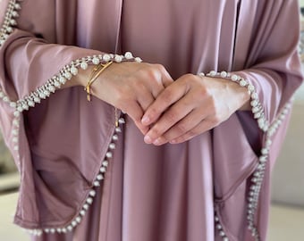 Clearance Stained Imperfection Abaya Set, Open Abaya, Embellished Abaya, Wedding Abaya, Occasion Abaya, Diamante Abaya, Bridesmaid Abaya