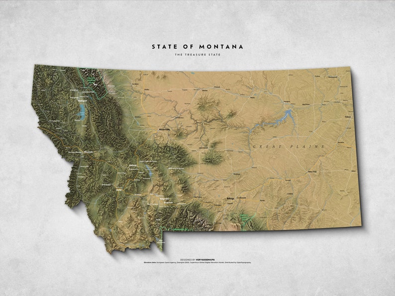 Montana Topographic Map Map Of Montana Montana Decor Montana Wall Il 794xN.4697235987 8po9