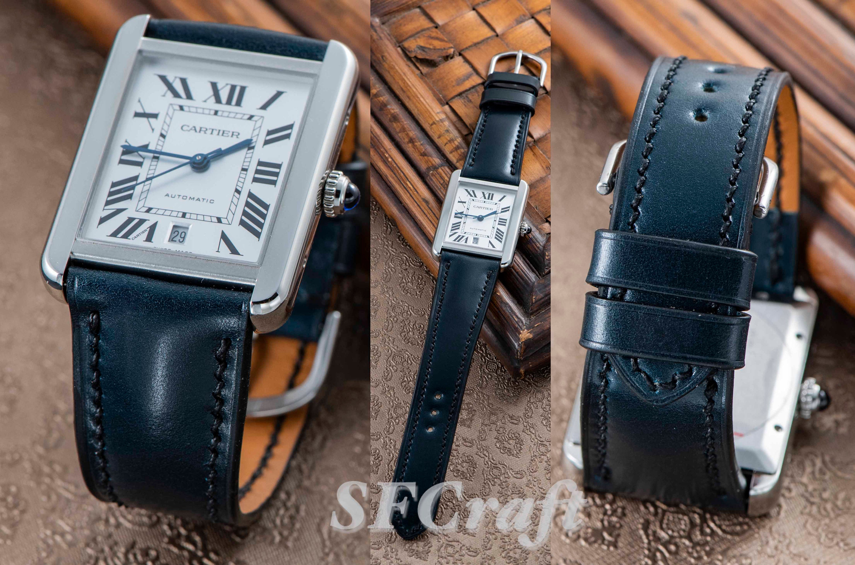 Custom replacement Stainless Steel metal watch strap for Cartier Tank Solo