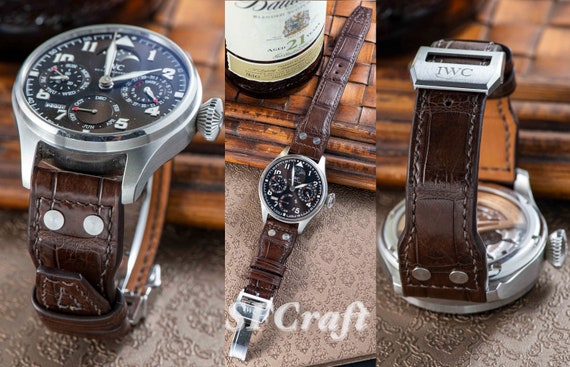 Iwc alligator outlet leather strap