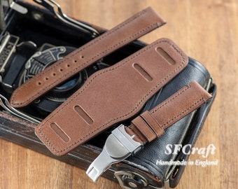 Caramel Brown cowhide Bund strap custom made by Stower  owner ( not selling watches)