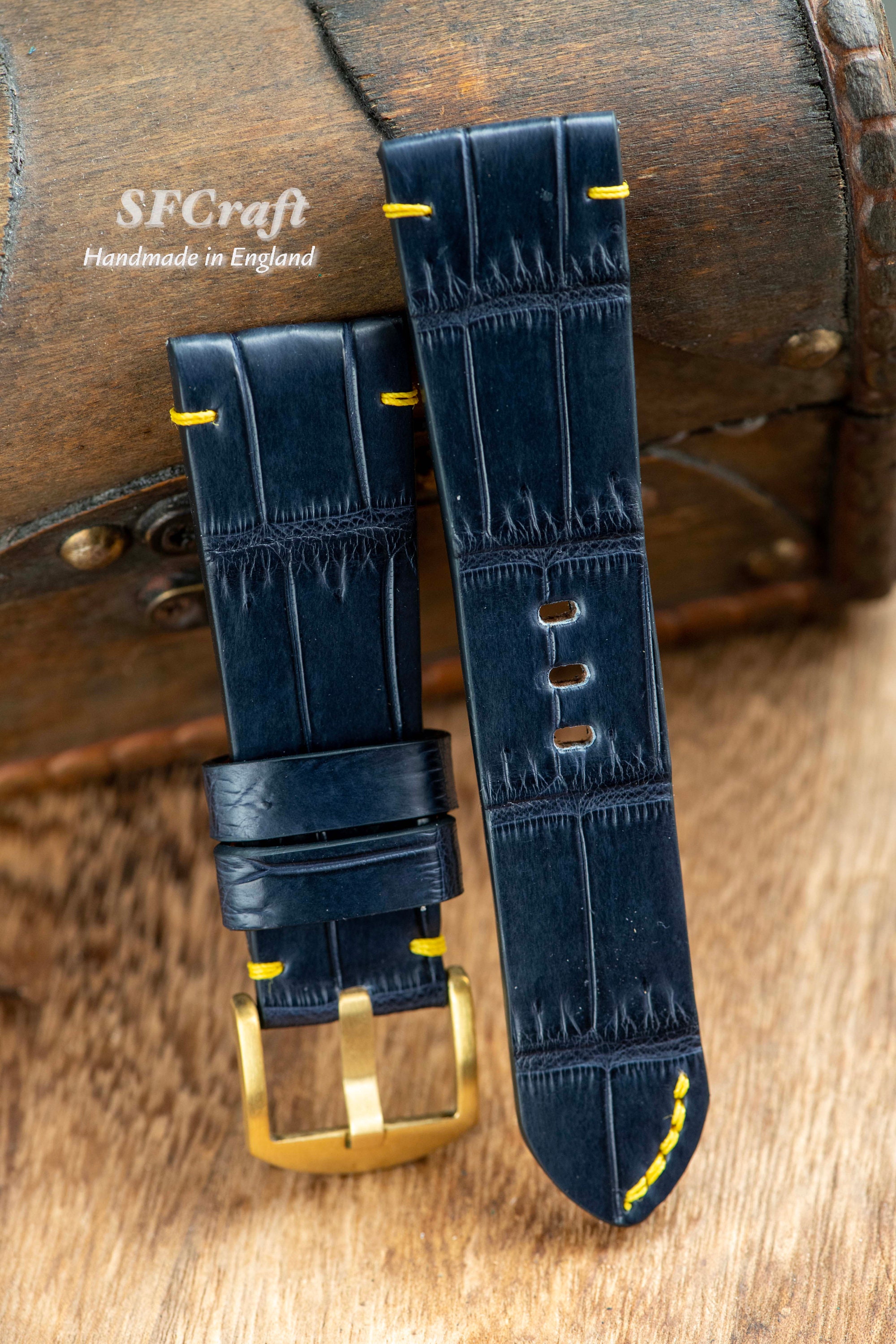 Purple Matte Blue Gator Belt Strap with Buckle – Double R Brand