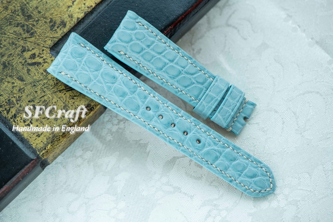 Light Blue Alligator Watch Strap Custom Made by Patek Philippe Etsy