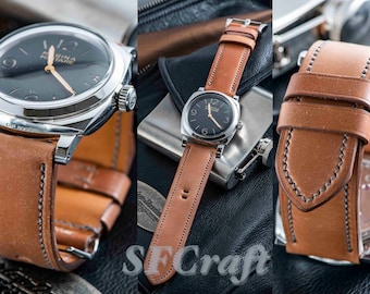 Horween original colour  shell cordovan watch strap custom made by Panerai 587 owner (Watch not for sale)