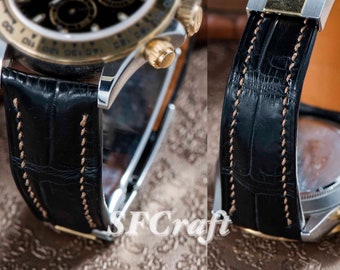 Black Alligator watch strap  ( watch not for sale)