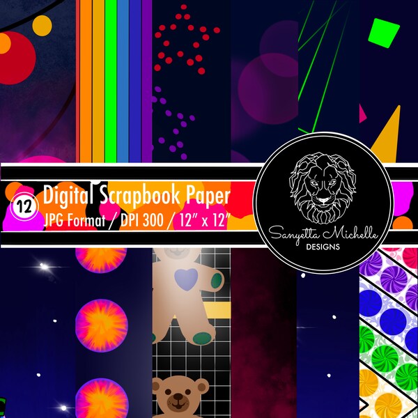 Digital Scrapbook Paper | Carnival Lights