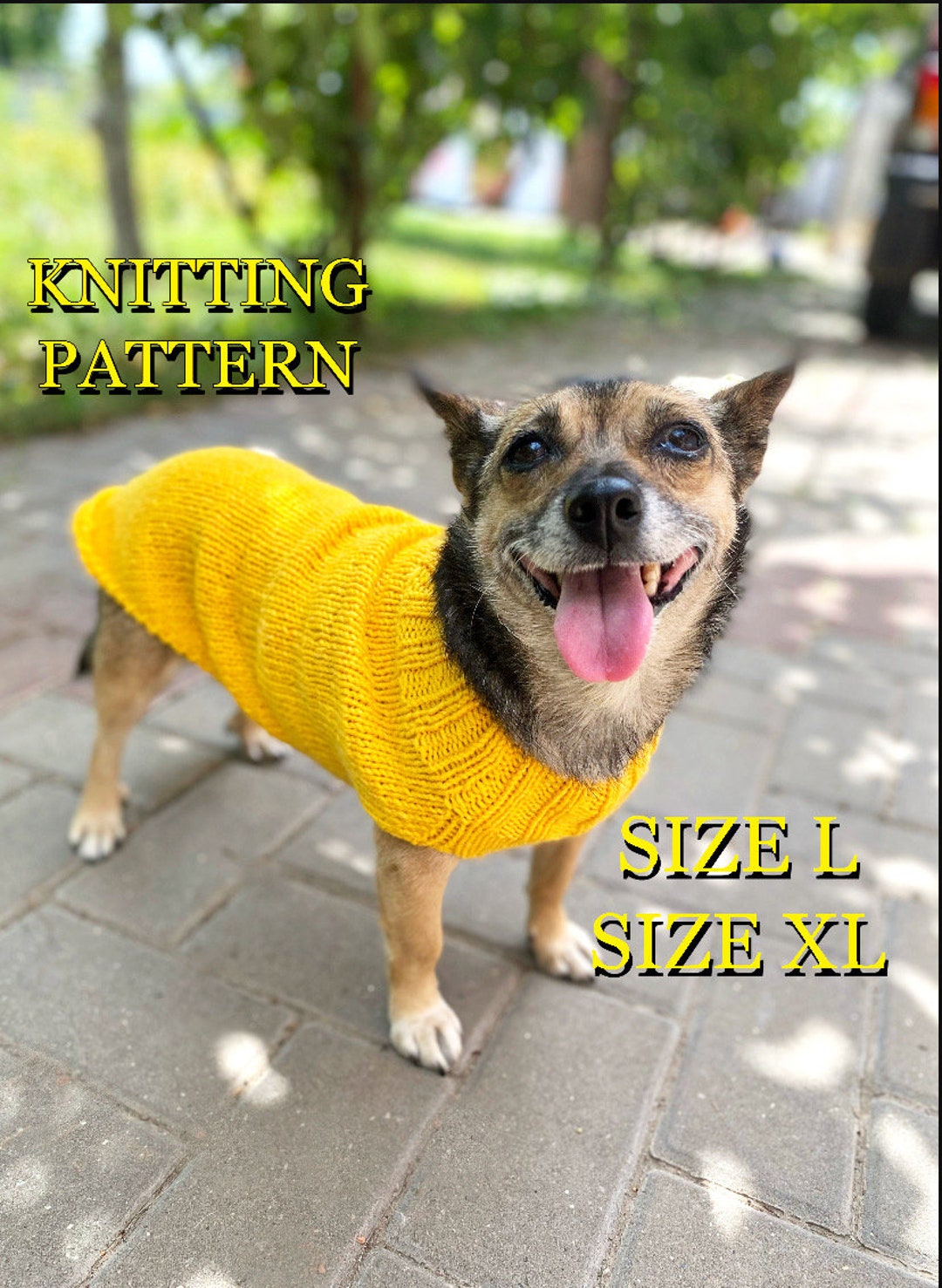 Knitting Pattern Dog Sweater Pattern Easy Dog Vest Pattern Etsy
