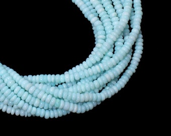 Blaue peruanische Opal Rondell Perlen Stränge, 4-4.5 mm Edelstein Rondelle Perlen Stränge, 13 Zoll Blaue Opal Perlen