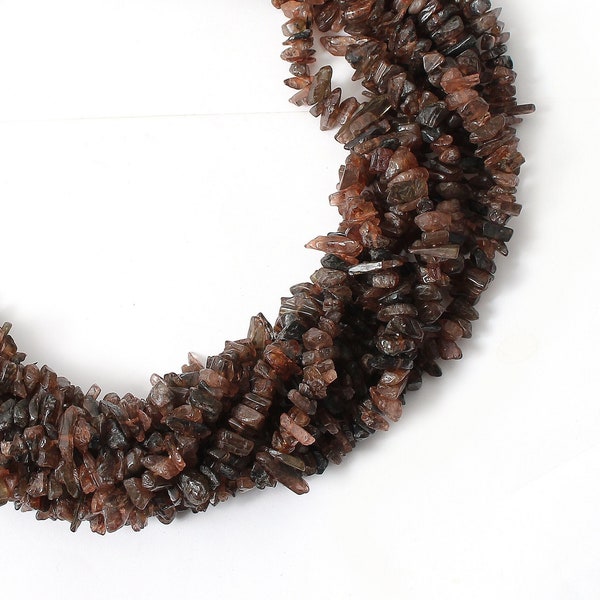 Rare Brown Andalusite Chips Beads, Uncut Raw Rough Chip Stone Beads 7-9 mm, Jewelry Craft Making 34 Inch Strand