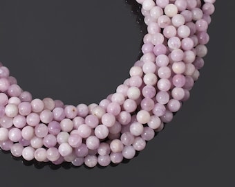 Purple Lavender Kunzite Round 7 mm Beads For Jewelry Making, Natural Kunzite Loose Beaded Strand, 15 Inches Kunzite Beads, Rare Color Beads