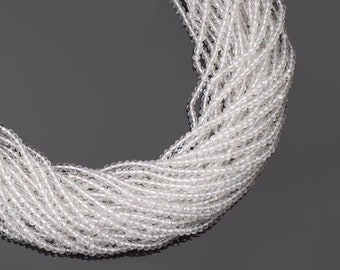 Micro Cut Crystal Quartz Loose Beads. 2.5 mm Faceted Micro Gems Round Beads, Clear Quartz Faceted Beads, 12.5 Inches