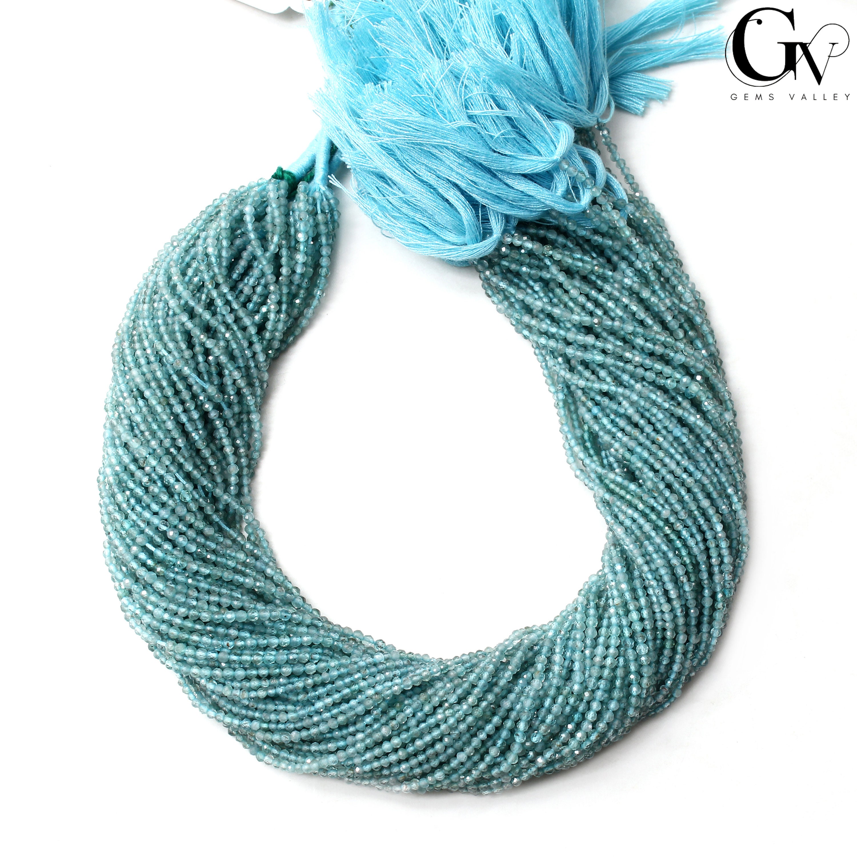 Perle Rondelle Micro Sfaccettate Da 2 Mm-2,5 Mm Di Apatite - Foto 4