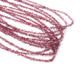 Rare Red/Pink Herkimer Diamond Uncut Beads Strand, Diamond Quartz Loose Beads, 3-4 mm Diamond 16 inches Strands