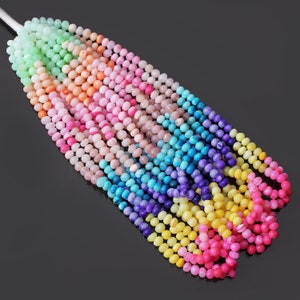 Rainbow Candy Opal Rondelle Gemstone Beads, 6-6.5 mm Smooth Loose Beads, Multi Opal Strands 16 Inches