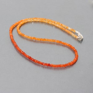 Collana in opale messicano, perline rondelle in opale di fuoco arancione da 3 mm, collana delicata, regali di nozze