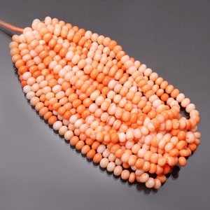 Candy Orange Opal Rondelle Bead Strand, Smooth Gemstone, 16 Inches
