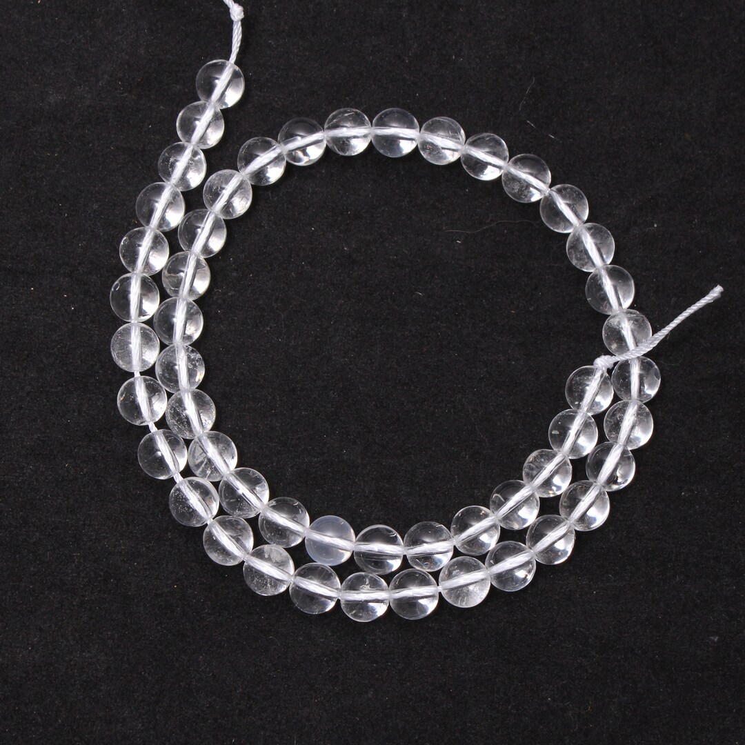 Loose Crystal Quartz Bead Strands, 8 Mm Clear Quartz Round Gems Beads