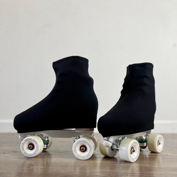 Couvre-bottes de skate noires mates (pantalons de patinage artistique assortis)