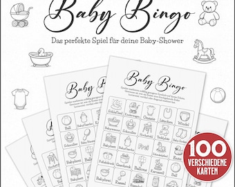 Baby Shower Bingo (German) | Baby Party Game | Baby Shower Bingo | PDF Template for Instant Download and Print