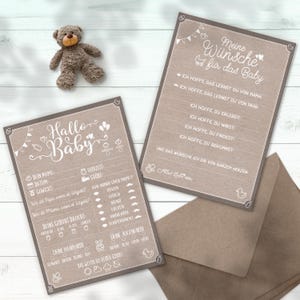 Baby Tippkarten | Babyparty Spiel | Ausfüllkarten | Wunschkarten | Babyshower Geschenk | Babytippkarte | Baby Ratespiel | Größe A6 oder A5