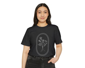Camiseta de flores para mujer I Camiseta orgánica reciclada para mujer I Camiseta de corte relajado I