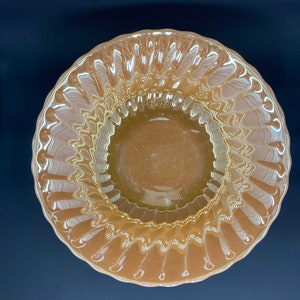 Peach Lustre Fire King Swirl Pattern Serving Bowl